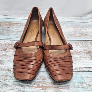 Y2K Easy Steps Prefect Low Heel Brown Leather Mary Jane 90s Size 8.5 Academia - Bild 1 von 8