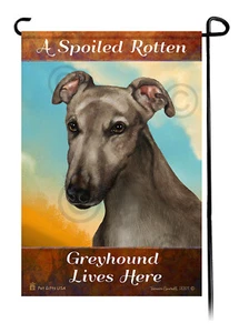 A Spoiled Rotten Grey Greyhound Lives Here - Imagen 1 de 1