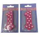 Pink polka First Birthday party number 1 candle Set of 2