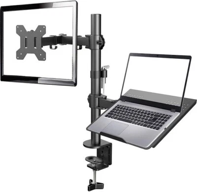 Dual Monitor Arm Desk and Laptop Mount C-Clamp or Grommet Mounting - Image 1 of 4