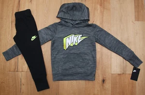 Nike Boy 2 Piece Hooded Jogging Set ~ Gray, Black, White & Volt ~ - Picture 1 of 6
