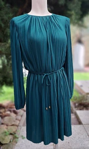 H&M Plissee Kleid festlich tannengrün grün S 36-38 Schlupfkleid Etuikleid - Bild 1 von 7