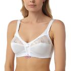 LADIES FIRM CONTROL SOFT SATIN CUP BRA UNPADDED NON WIRED FULL CUP SIZE 34B -48E