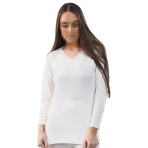 Ladies Thermal Vests Womens Tog Pointelle Extra Warm Long Sleeve Thermal T Shirt - Picture 1 of 14
