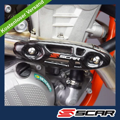 Universal Heat Shield Carbon 4 Stroke Manifold Husaberg FE 250 350 450 501 SCAR - Image 1 of 3
