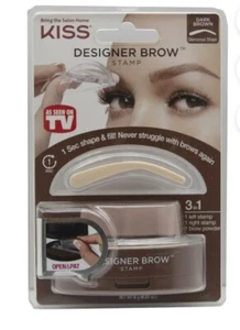 Kiss Designer Eyebrow Stamp 3 In 1 Dark-Brown New Shape Young-Straight - Picture 1 of 10