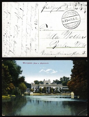 Germany Cover 1915 WWI Feldpost Warszaw PC Nr 73 Feldpoststation to Berlin Z2994 - Image 1 of 4