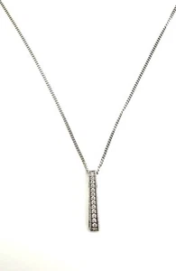 18ct White Gold Diamond Necklace 18K Gold Diamond Pendant + 18K Gold Chain Gift - Picture 1 of 24