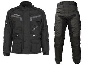 Tuta completo moto giacca pantaloni anti acqua pioggia UOMO DONNA con protezioni - Foto 1 di 9