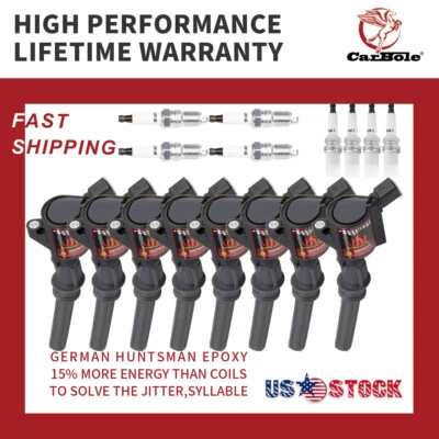 Spark Plugs SP493 Ignition Coils For Ford Lincoln Mercury DG508 FD503 GN10 4.6L - Image 1 of 4