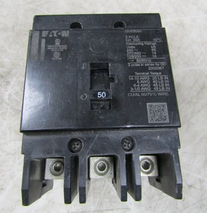 💥EATON 50 AMP BOULON SUR DISJONCTEUR 277/480 VAC 125/250 VDC 3 PÔLES GHB3050 - Photo 1/8