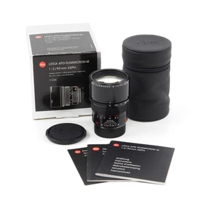 LEICA 90MM F2 APO-SUMMICRON-M ASPH MILLENNIUM BLACK PAINT + BOX 11636 #5038 - Picture 1 of 18