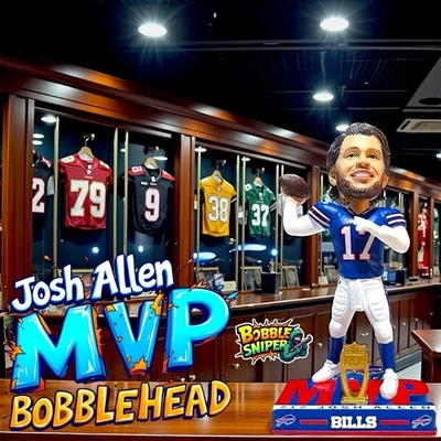 Bobblehead exclusivo de la NFL Josh Allen Buffalo Bills 2024 MVP "Bills Mafia" Foto 1 de 4