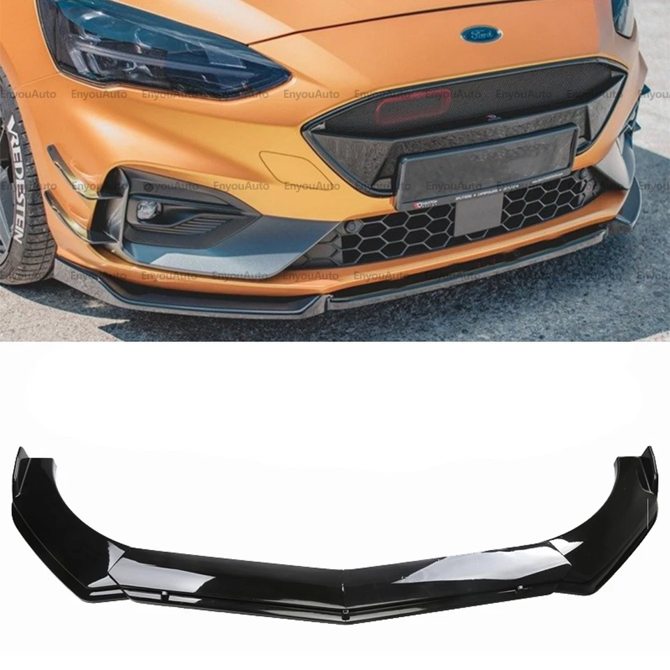 Alerón labial de parachoques delantero negro brillante para Ford EcoSport UNIVERSAL Foto 1 de 4