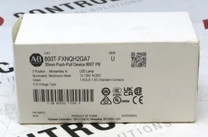 Allen-Bradley 800T-FXNQH2GA7 30mm Green LED Push-Pull PB 12-130V AC/DC With Box - Picture 1 of 4