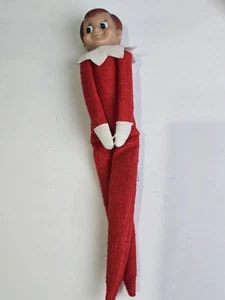 Elfe auf einem Regal Junge 12 Zoll Puppe Vintage braune Haare & blaue Augen Weihnachten - Bild 1 von 6