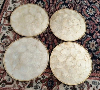 4- Posavasos madreperla de 8 pulgadas con fondo de corcho Foto 1 de 4