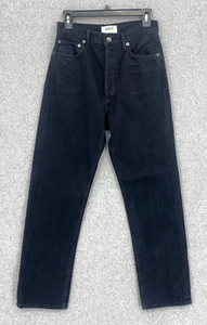 Pantalones de mezclilla rectos Agolde años 90 cintura pellizcada tiro alto para mujer 26 negros informales elegantes - Imagen 1 de 12