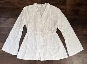 VTG 60s 70s Style Boho Top Womens M Tunic Peasant Hippie Blouse Aztec Mexico - Picture 1 of 12