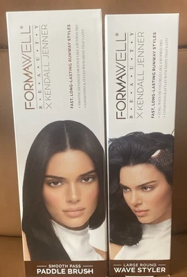 2 PCS Set FOWMAWELL  X KENDAL JENNER Sooth Pass Paddle Brush & Round Wave Styler - Image 1 of 4