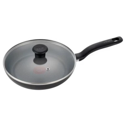 T-fal 10.5" Frying Pan with Lid, Simply Cook Nonstick Cookware Black