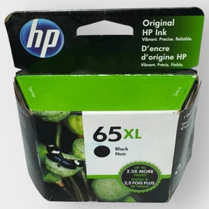 Oryginalny czarny wkład atramentowy HP 65XL exp kwiecień 2021 - nowy zapieczętowany 65 XL - Zdjęcie 1 z 2