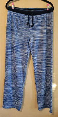 Karen Neuburger pajama pants drawstring Women's Larg, blue striped - Image 1 of 3