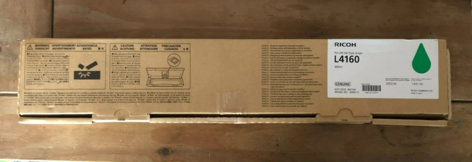 Genuine Ricoh Ink Pack - 600ml GREEN L4160 (INC VAT) BOXED 02/2023 - Image 1 of 1