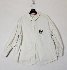 Disney Plus Women's 22W Mickey Mouse Pocket Patch Button Up Striped Shirt - Picture 1 of 11