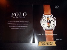 RALPH LAUREN Watches 2-Pg Magazine PRINT AD 2018 the polo bear 50th anniversary