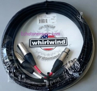 Whirlwind MK4PP25 Stereo 25ft Dual XLR microphone Audio Cable Perfect Pair - Image 1 of 3