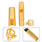 Professional For Alto Sax Mouthpiece Cap Set in Gold Metal Enhanced Resonance