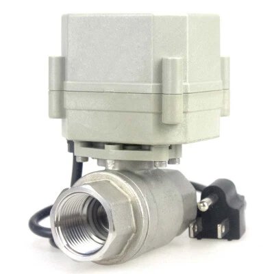 HSH-FLO 1/2" 110V 120V-220VAC Stainless Steel Motorized Electrical Ball Valve N/C