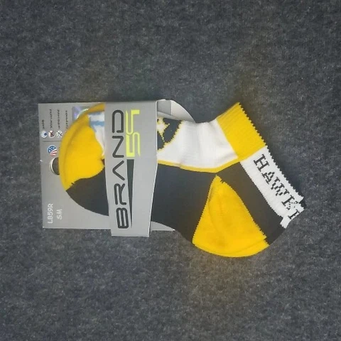 TCK Iowa  Hawkeyes NCAA Licensed Ankle Socks Size Small Black Gold Brand 59 Cover