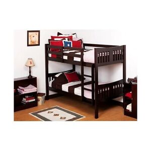 Storkcraft Caribou Twin Over Twin Solid Hardwood Bunk Bed Espresso 