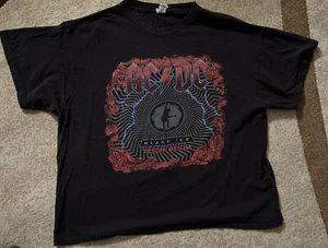 AC DC Shirt Mens XL Black Ice Tour 2008 Concert T-Shirt Angus Young Pre-Owned - Picture 1 of 8