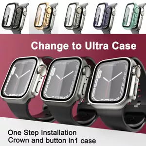 for Apple Watch SE 8 7 6 5 4 Change to Ultra Case All-in1 Screen Protector Cover - Photo 1 sur 18