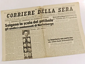 PRL) 1946 CORRIERE DELLA SERA NORIMBERGA GERARCHI NAZISTI CRIMINALI DI GUERRA SS - Picture 1 of 1