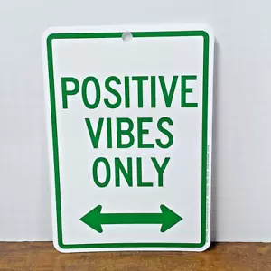 Positive Vibes Only 6,25x9" Kunststoffschild, Home Office Schlafzimmer Klassenzimmer Dekor - Bild 1 von 3