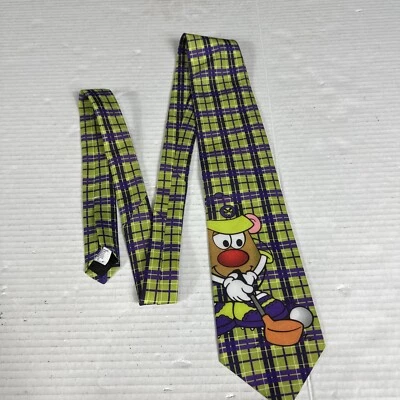 Hasbro Mr Potato Head Golf Men's Neck Tie Plaid By Ralph Marlin - Image 1 of 4