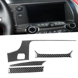 4Pcs For Chevrolet Corvette C7 2014-2019 Carbon Fiber Center Console Panel Cover - Picture 1 of 10