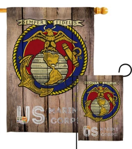 US Marine Corps Garden Flag USMC Semper Fi Armed Forces Military Veteran Banner - Picture 1 of 13