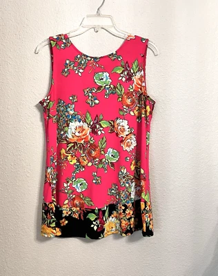 Camiseta sin mangas túnica Coco Blanca para mujer M multicolor floral corbata trasera sin mangas elástica Foto 1 de 4