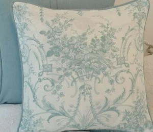 Laura Ashley Tuileries duck egg Fabric Cushion Cover ( Piped) 16" - Picture 1 of 5