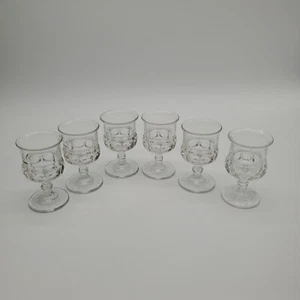 6 Tiffin Kings Crown Clear Stemmed Cordial Glasses - Picture 1 of 7