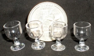 Beverage Glasses Glass Curved Set 4 1:12 Dollhouse Miniature Alcohol #G8565 - Picture 1 of 3