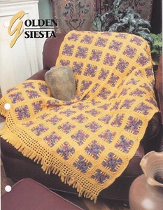 Annie's Crochet Afghan GOLDEN SIESTA Pattern Leaflet - Picture 1 of 1