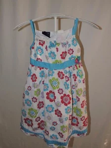 So La Vita Dress Flowers Summer Cotton Lightweight Sleeveless White Play Girl 4T - Picture 1 of 6