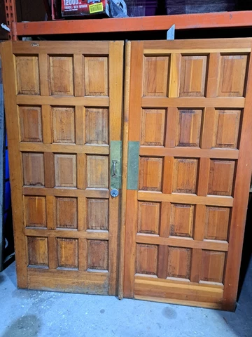 Vintage Wood Panel Church Doors 6 FT Cover