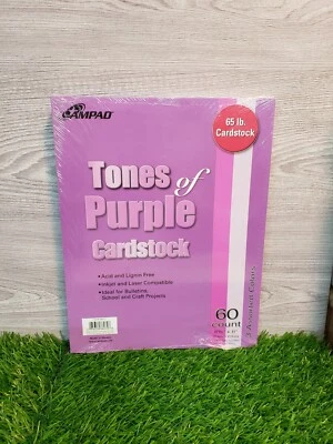 Ampad Cardstock 8.5"x11" 65lb 60 Sheet Count TONES OF PURPLE Inkjet Laser - Image 1 of 3